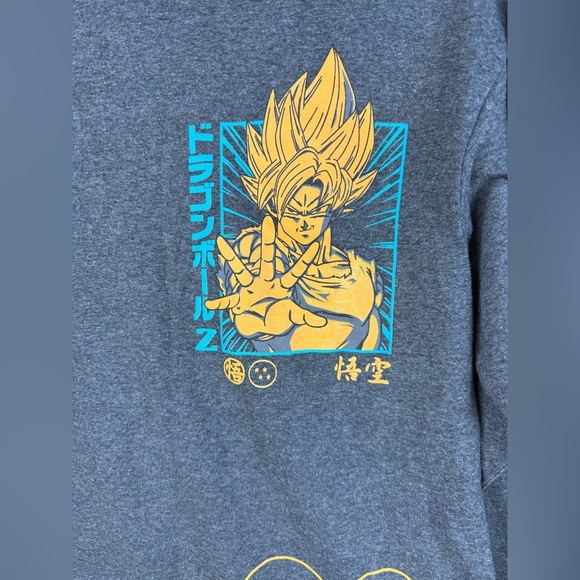 Dragonballz men’s Son Goku grey graphic anime long sleeved tee. Size Medium. - Picture 2 of 7